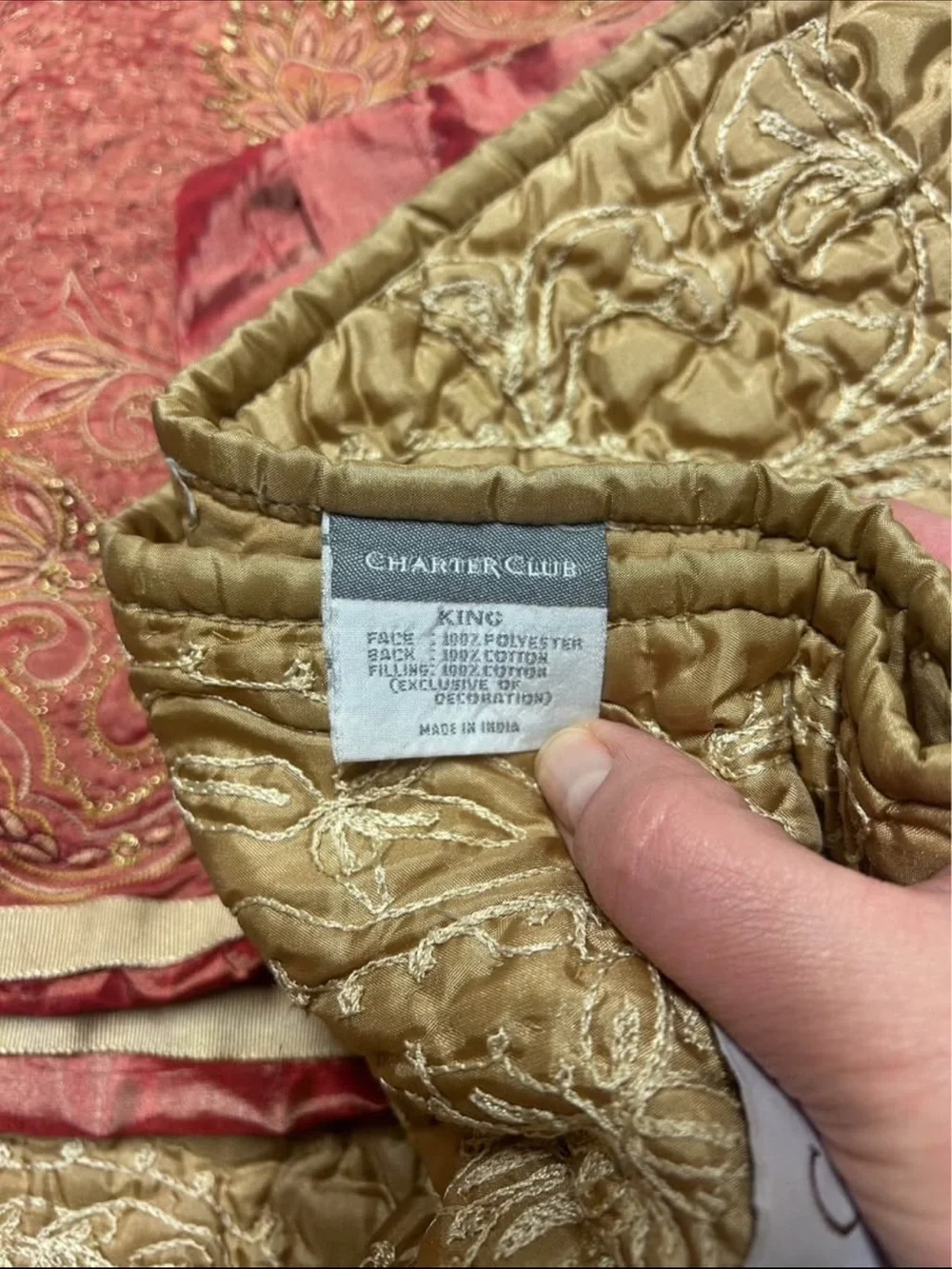 Charter Club Luxury Quilted Bedspread in  Gold